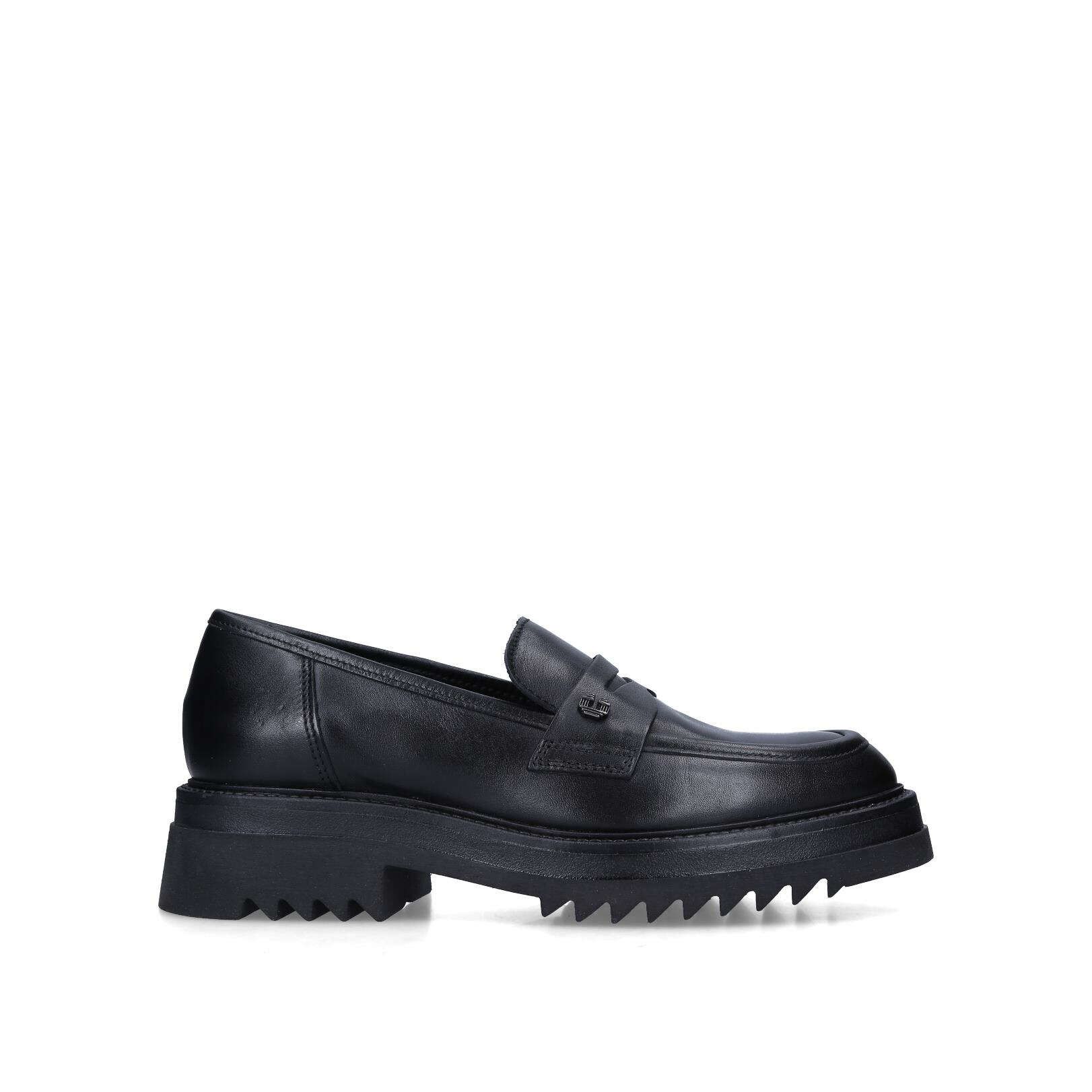 STRONG LOAFER Black Leather Slip On Loafers by CARVELA | Kurt Geiger (Global)