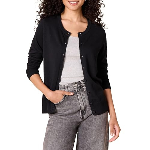 Amazon Essentials Women's Lightweight Crewneck Cardigan Sweater (Available in Plus Size) | Amazon (US)