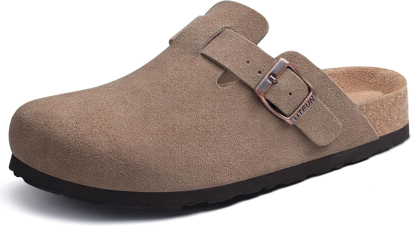 Litfun Women's Genuine Suede Clogs Soft Footbed Leather Potato Shoes Comfort Slip On Clogs with A... | Amazon (US)