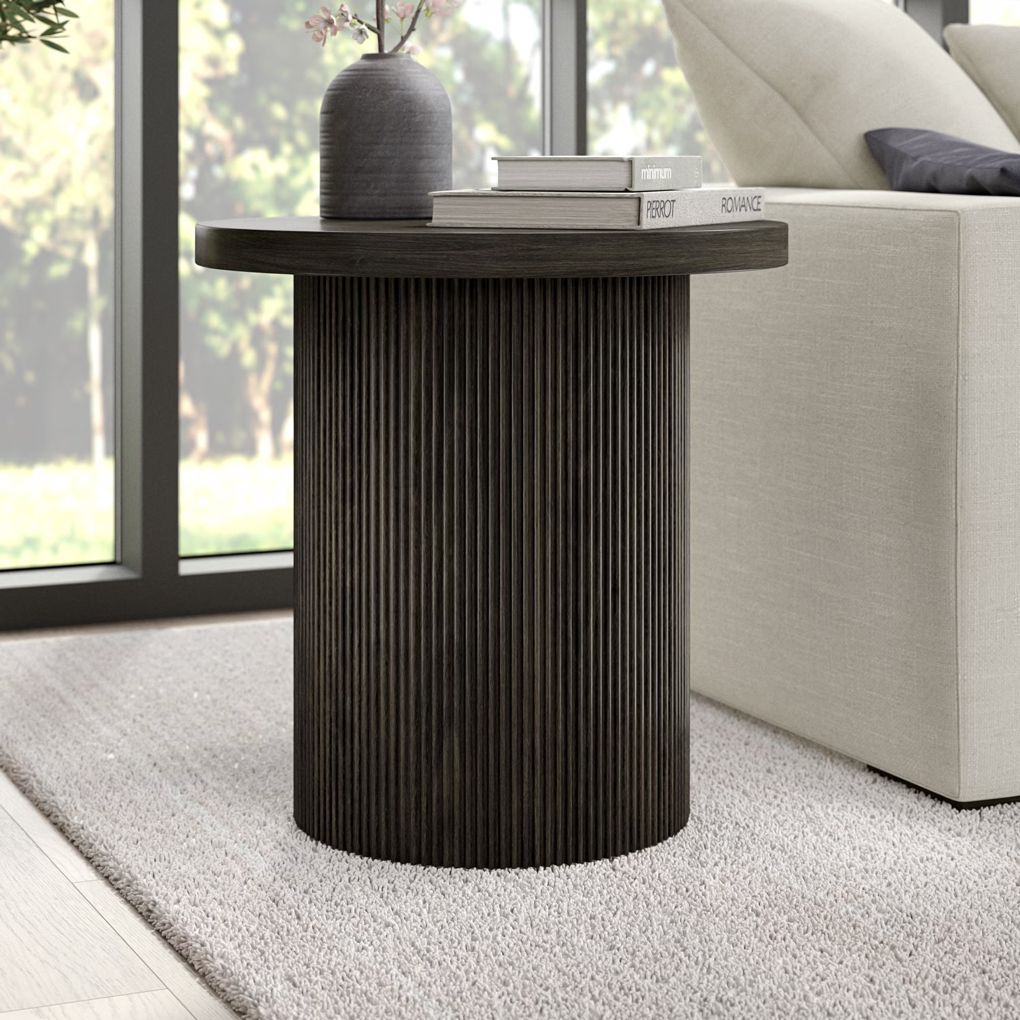 Evelyn&Zoe Modern/Contemporary 22" Wide Alder White Side Table | Walmart (US)