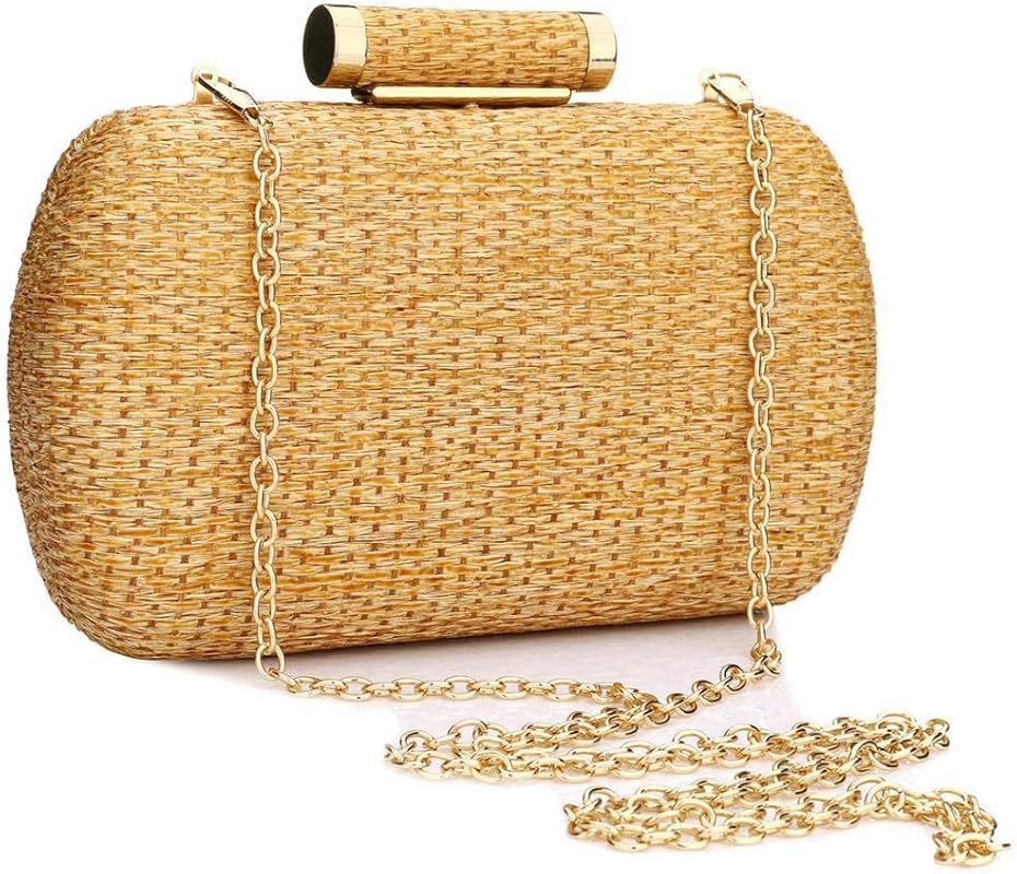 YYW Straw Clutch Purse for Women Wedding Hand-Woved Evening Straw Handbag Party Wedding Summer Be... | Amazon (US)
