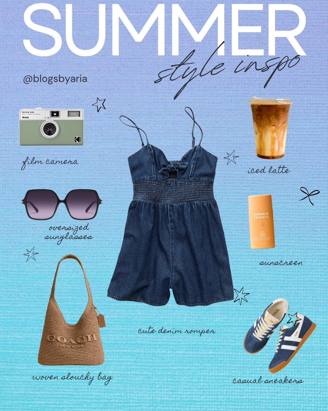 Summer style, simplified ☀️💙

A lightweight denim romper, comfy sneakers, oversized sunnies, and a woven bag are the kind of pieces I reach for all season long. Easy, effortless, and perfect for everything from coffee runs to weekend adventures. Added my favorite SPF because cute outfits and protected skin are both non-negotiable. ✨

#ltkstyle #ltkfashion #summerstyle #midsizestyle #casualsummeroutfits

summer style, summer outfit, denim romper, denim jumpsuit, casual summer outfit, midsize fashion, size 12 style, over 40 fashion, mom style, everyday outfit, weekend outfit, casual chic, effortless style, summer wardrobe, summer essentials, coffee run outfit, vacation outfit, travel outfit, denim fashion, casual sneakers, blue sneakers, oversized sunglasses, woven handbag, straw bag, slouchy bag, summer accessories, sunscreen essentials, summer fridays, iced coffee aesthetic, film camera aesthetic, coastal casual, relaxed style, comfortable fashion, wearable fashion, lifestyle influencer, outfit inspiration, summer fashion inspo, casual outfit ideas, easy summer look, daytime outfit, trendy casual outfit, feminine casual style, warm weather outfit, capsule wardrobe, everyday chic, denim romper outfit, cute summer clothes, midsize outfit inspiration, over 40 style, fashion finds, ltk outfit inspiration

#LTKootd #LTKSeasonal