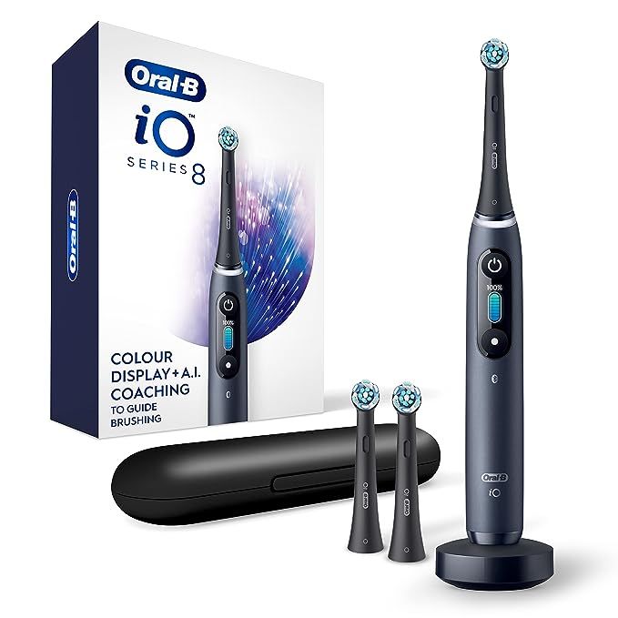 Oral-B iO Series 8 Electric Toothbrush with 2 Replacement Brush Heads and Travel Case, Rechargeab... | Amazon (US)