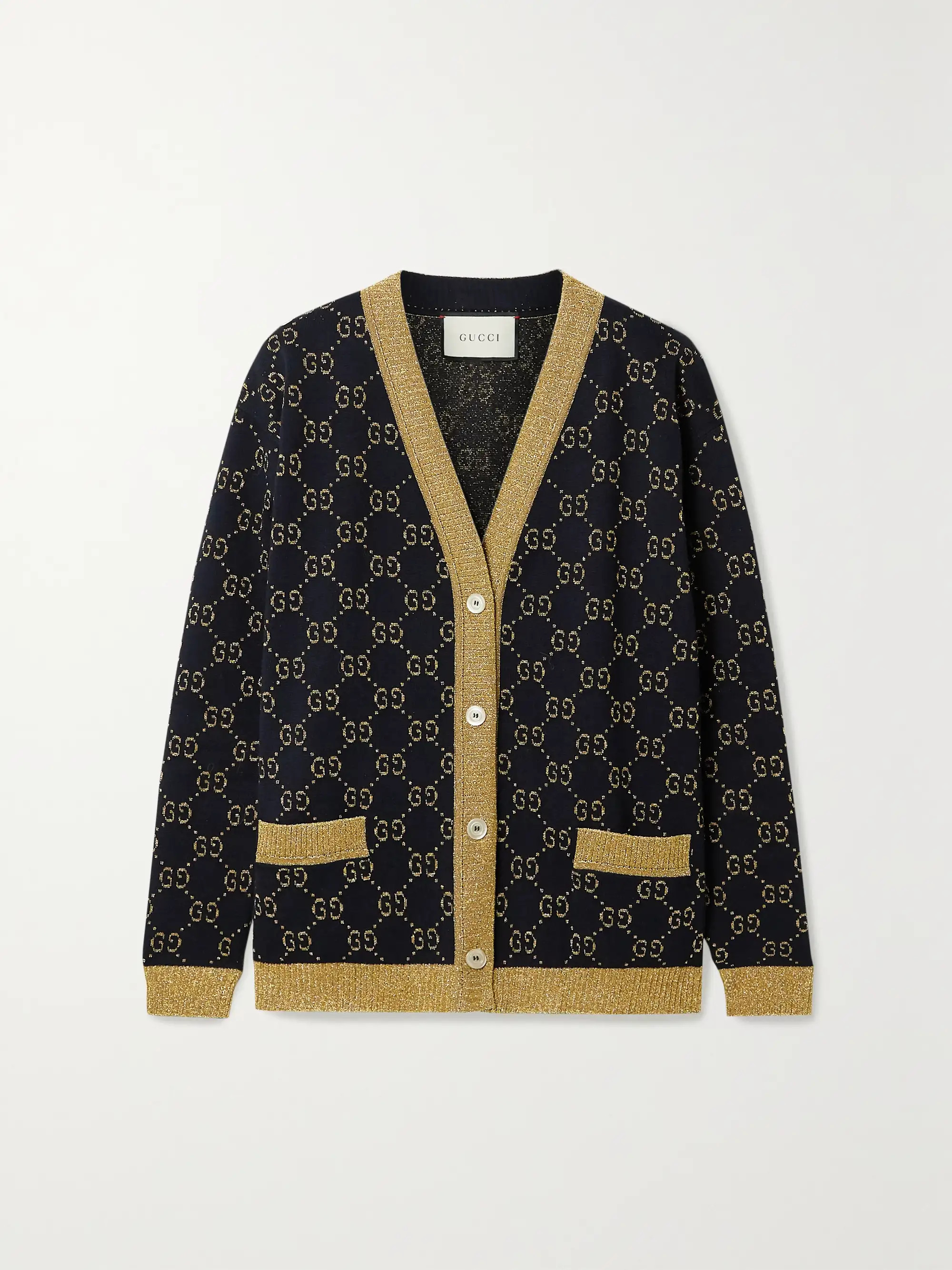 Metallic jacquard-knit cotton-blend cardigan | NET-A-PORTER (US)