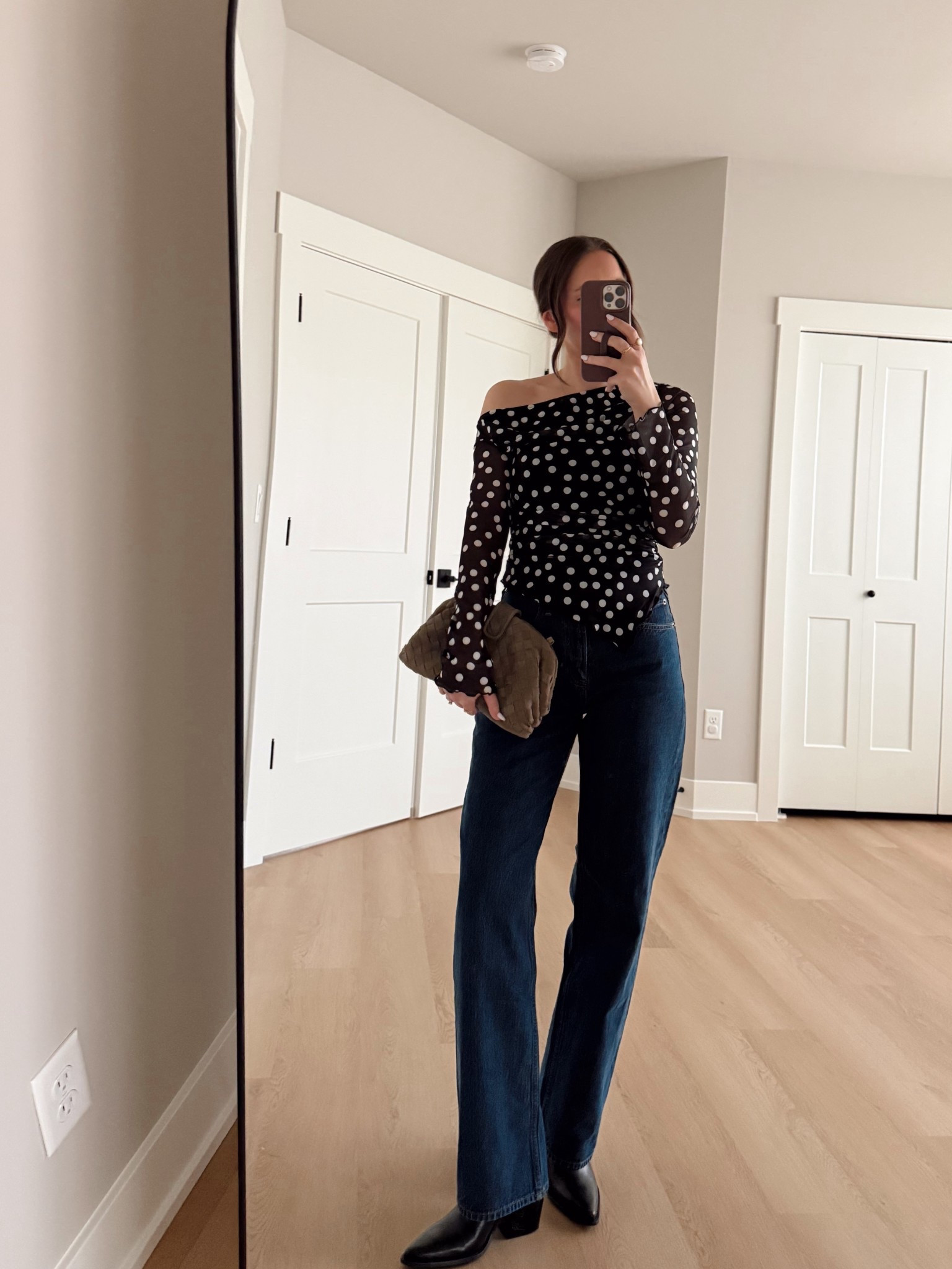 Wore a cute, but still comfortable combo for a long overdue date night! I actually can’t believe this top is an Amazon find! 

Size small top and 25 denim

Date night | style over 30 | ootn | polka dot top | Amazon find | what I’m wearing | outfit inspo | winter night out | Abercrombie style 

#LTKootd