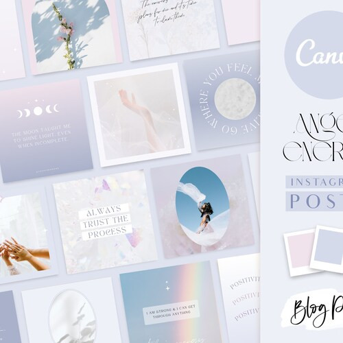 Instagram Post Templates Spiritual - Canva Templates - Law Of Attraction - Pastel Quotes for Inst... | Etsy (CAD)