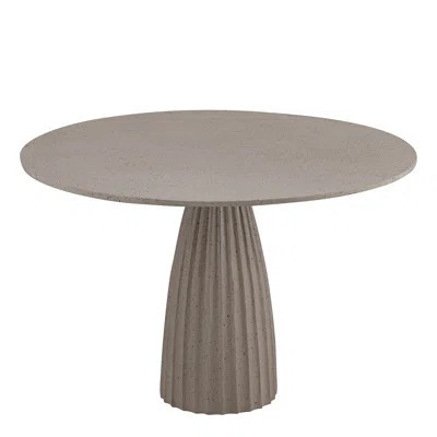 Aluminum Dining Table W/Chisel Texture Base Dia 47.3 | Wayfair North America