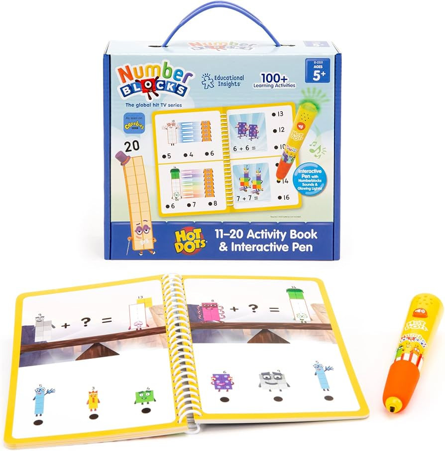 Educational Insights Hot Dots Numberblocks Workbook Numbers 11-20 with Interactive Pen - Learning... | Amazon (US)