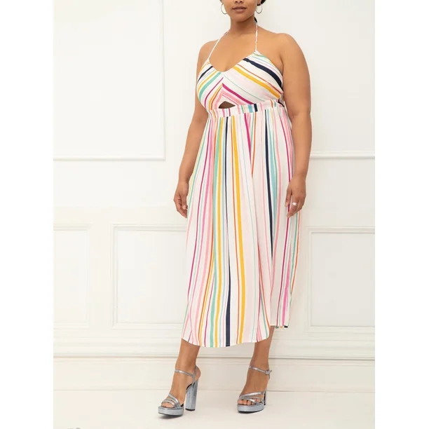 Eloquii Elements Women's Halter Maxi Dress - Walmart.com | Walmart (US)