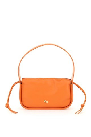 YUZEFI LEATHER MINI SCRUNCH BAG OS Orange Leather | Residenza725 US