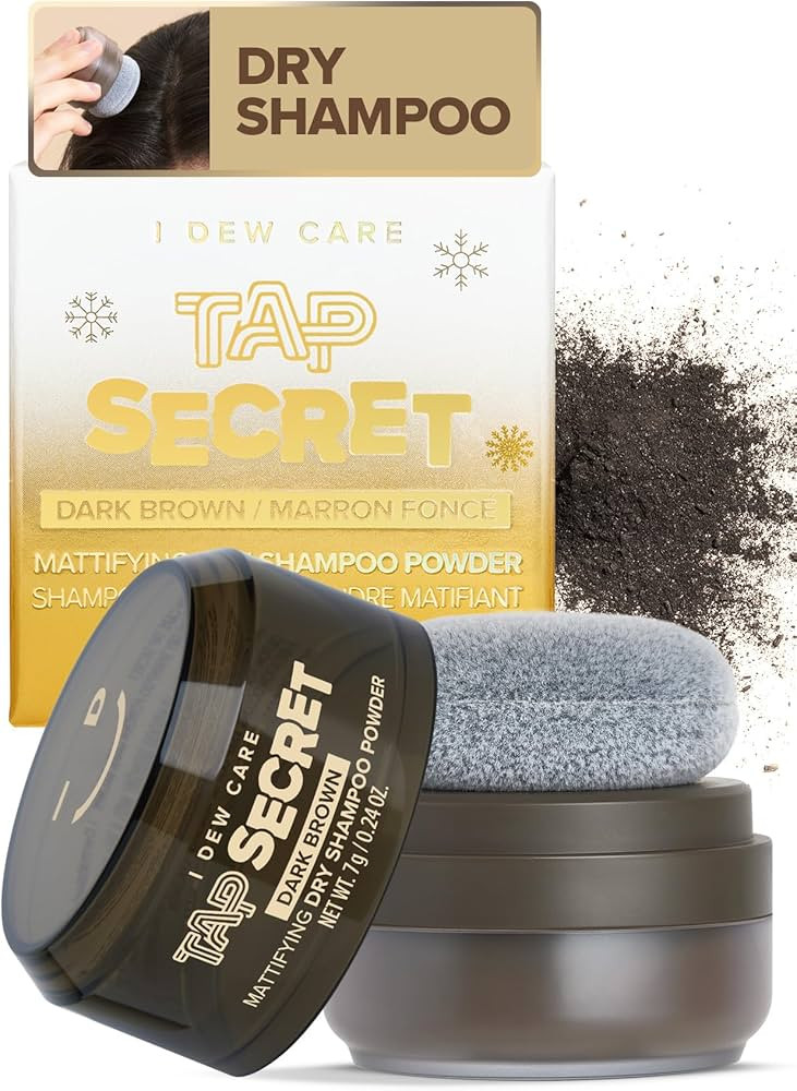 I DEW CARE Biotin Dry Shampoo Powder Limited Edition - Tap Secret Dark Brown | Korean Black Ginse... | Amazon (US)