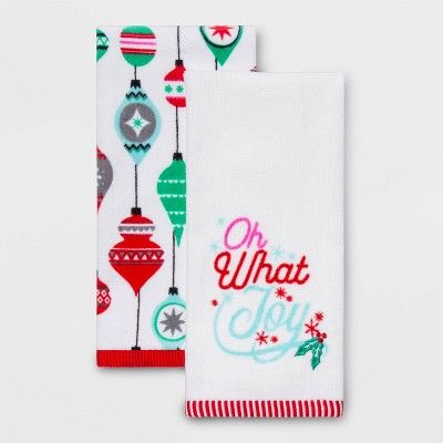 "Oh What Joy" 2pk Hand Towels White - Wondershop™ | Target