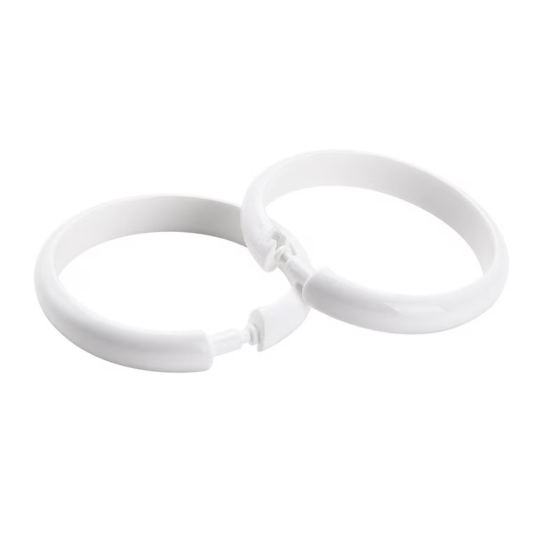 Mainstays White Plastic O Shaped Shower Curtain Rings, 12pcs | Walmart (US)