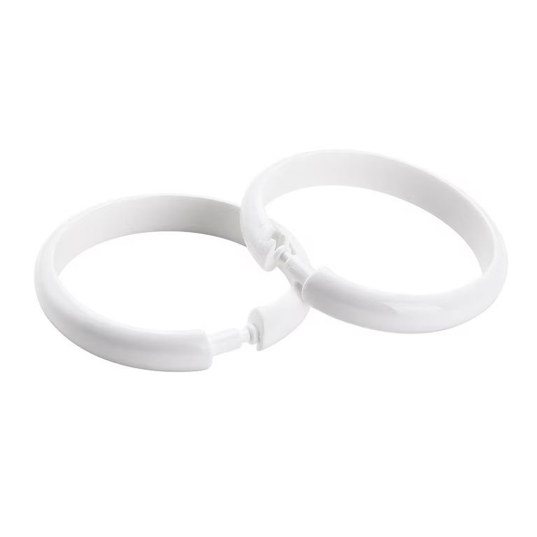 Mainstays White Plastic O Shaped Shower Curtain Rings, 12pcs | Walmart (US)