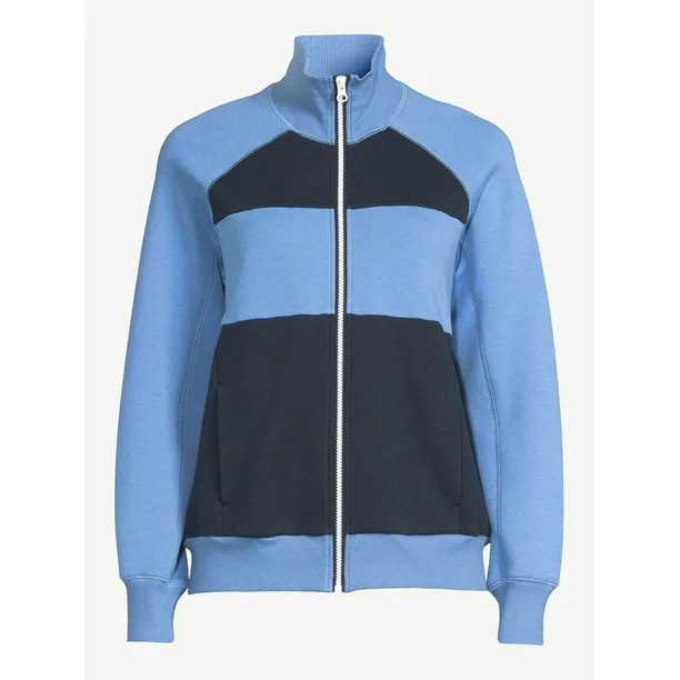 Free Assembly Women's Mock Neck Track Jacket with Raglan Sleeves - Walmart.com | Walmart (US)