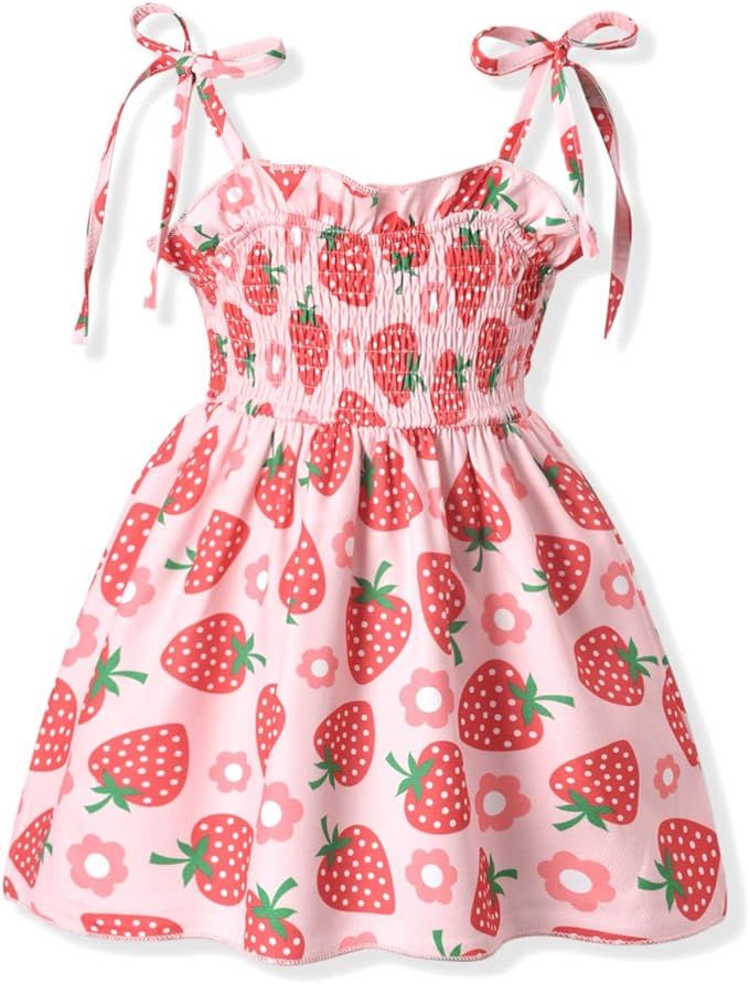 Aalizzwell Infant Baby Girls Spaghetti Strap Smocking Dress | Amazon (US)