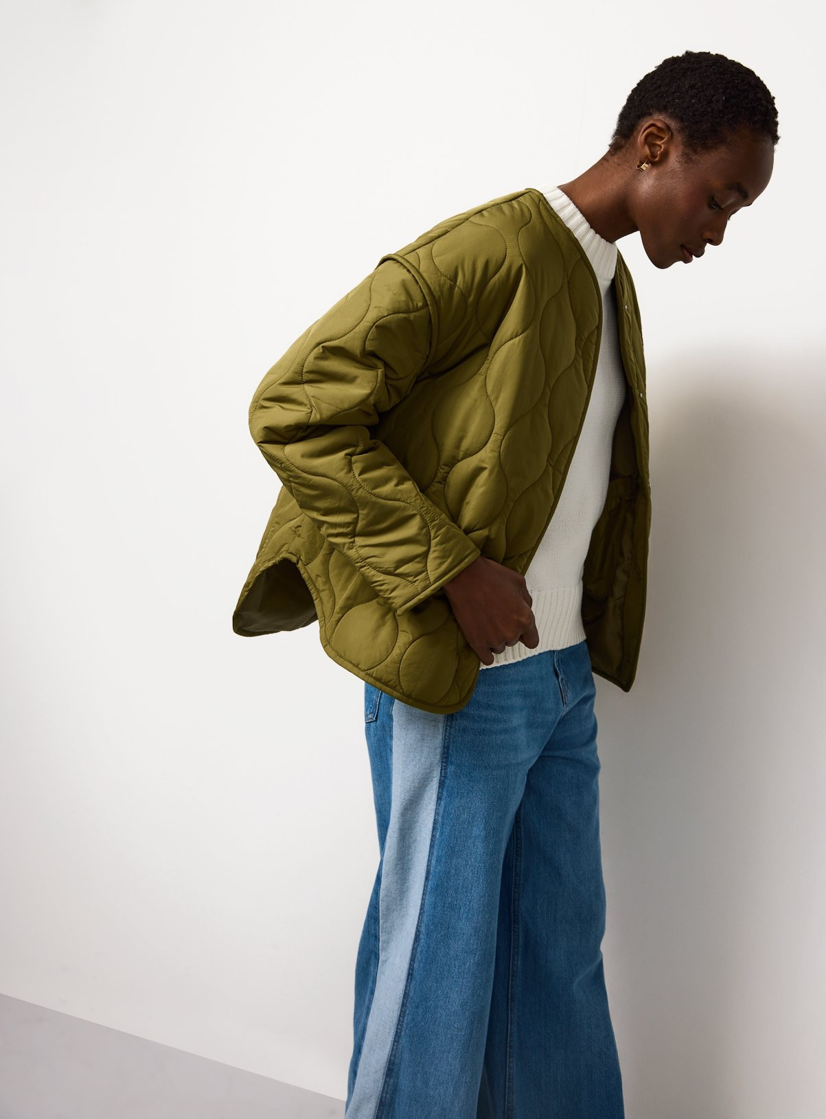 Khaki The Quilted Liner Jacket | Tu Clothing