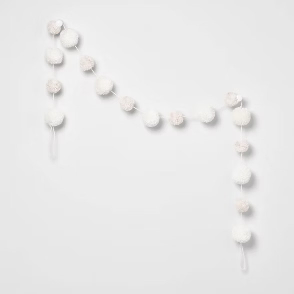 Pom-Pom Garland Blush/White - Wondershop™ | Target