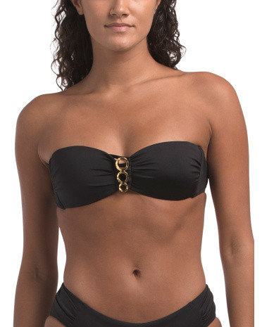 Monaco Buckle Bandeau Swimsuit Top | TJ Maxx