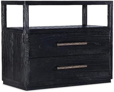Linville Falls Shou Sugi Ban Two Drawer Wood Nightstand in Black by Hooker | Amazon (US)