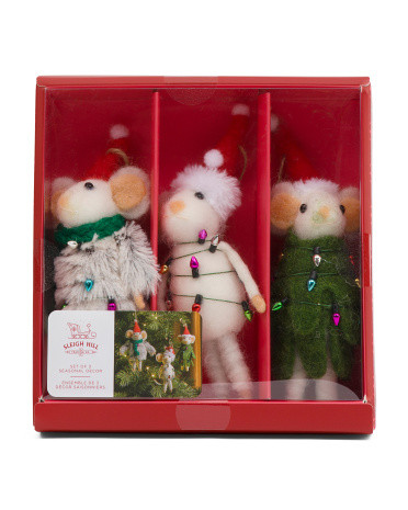 Set Of 3 Mice Ornaments | TJ Maxx