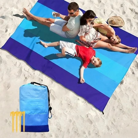Beach Blanket 79" X 83" Lightweight Waterproof Sandproof Beach Mat Quick Drying Picnic Mat | Walmart (US)