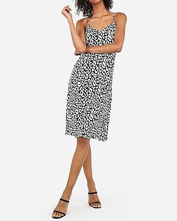 leopard print midi slip dress | Express