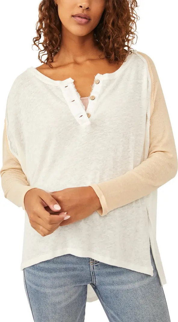 Grand Slam Linen Blend Three-Quarter Sleeve Top | Nordstrom