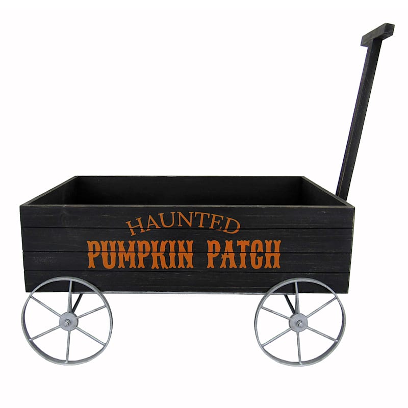 Homespun Halloween Haunted Pumpkin Patch Wooden Wagon, 22" | At Home