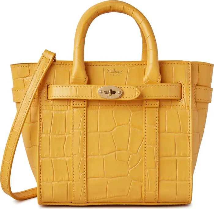 Micro Bayswater Croc Embossed Leather Satchel | Nordstrom