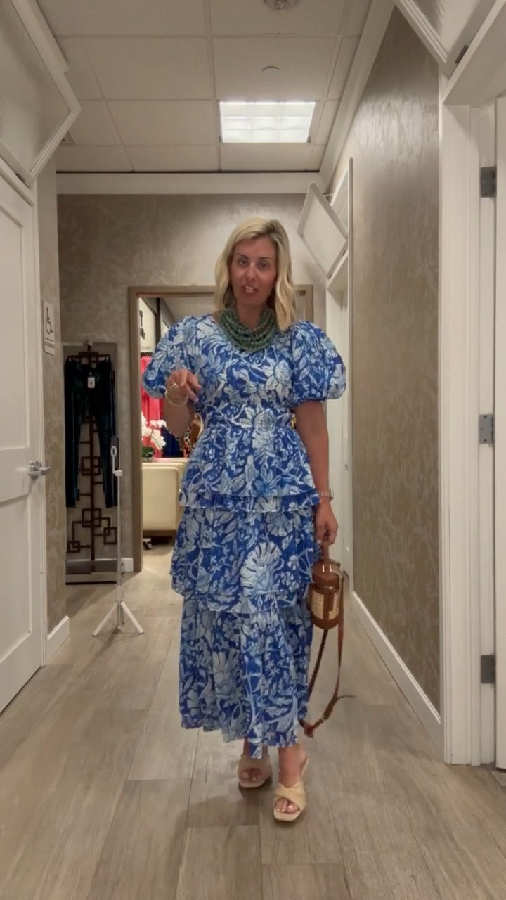 SALE!! We all know I love anything blue and white! I’m loving the puff sleeve and the tiered skirt. This a definite yes for dressing up or a more casual look. I’m in an xs and 8 in heels. 

#LTKOver40 #LTKmomlife #LTKdayinmylife