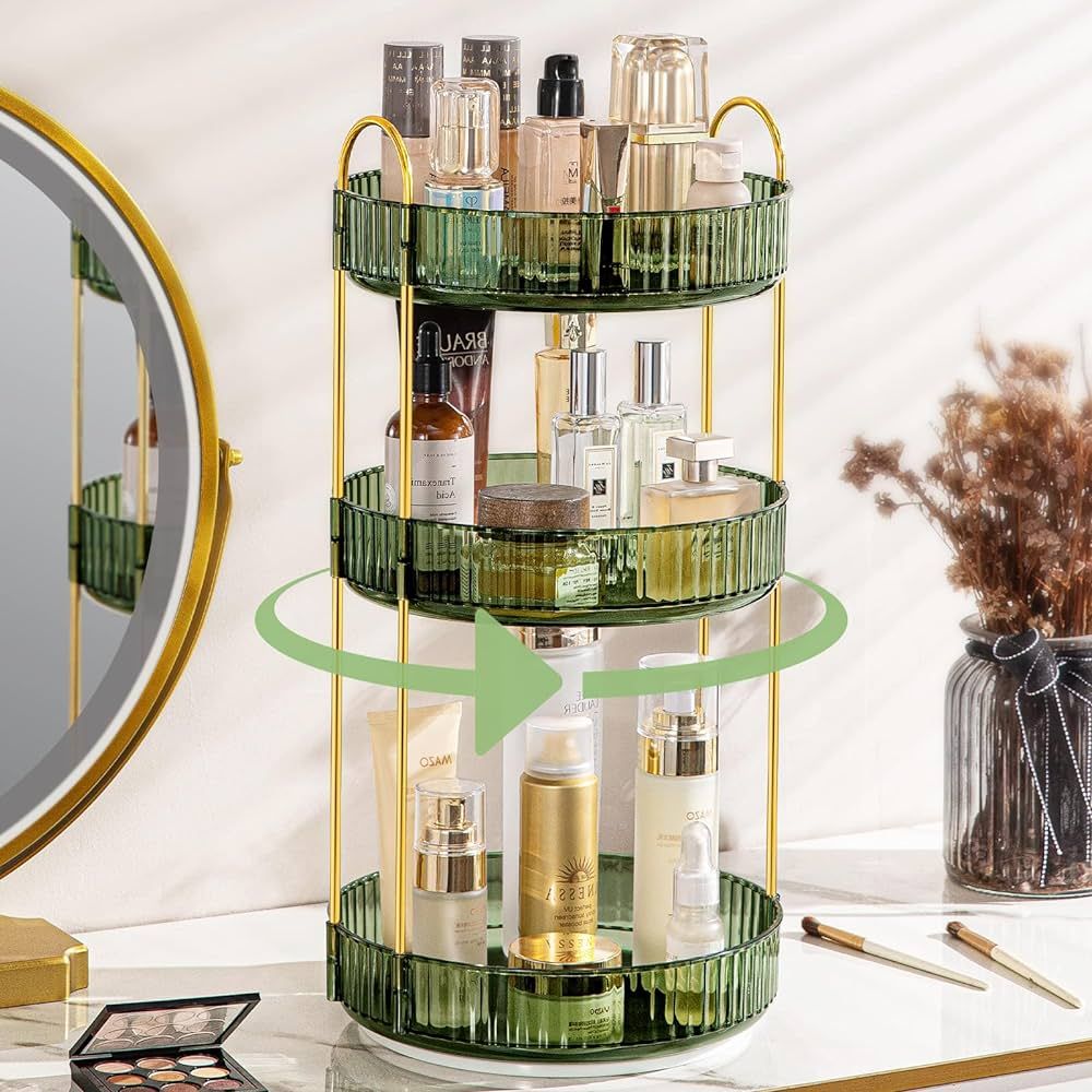 Weidace 360 Rotating Makeup Organizer for Vanity, Bathroom Countertop Organizer Spinning Perfume ... | Amazon (US)