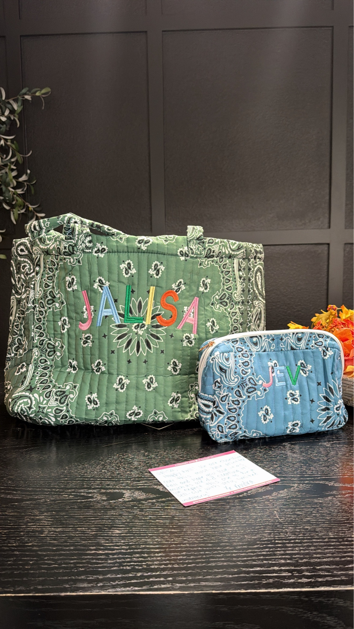 Personalized bandana print tote and pouch! Perfect for travel!

#LTKTravel