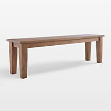 Basque II 62" Light Brown Bench + Reviews | Crate & Barrel | Crate & Barrel