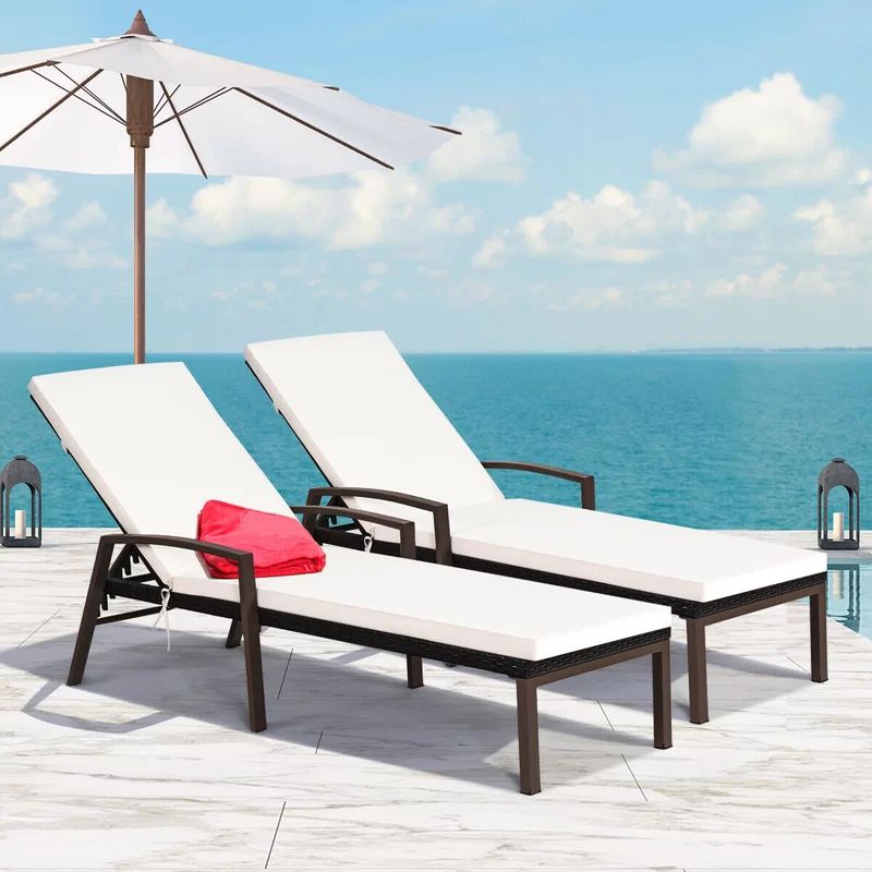 Aubrynn Sun Lounger Set with Cushions (Set of 2) | Wayfair North America