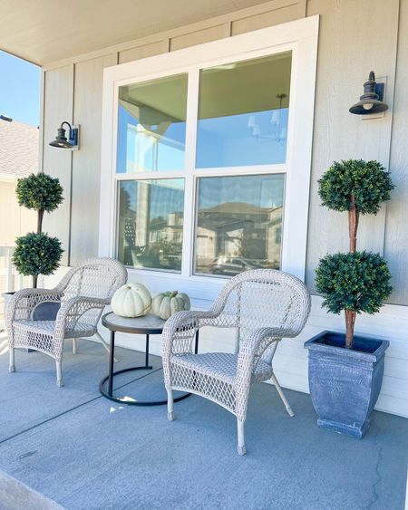 Run! My faux topiaries on are sale but are low in stock. These are 56” tall before placing into pots  They make the perfect year round evergreen outdoor front porch or deck decor. They have REAL wood branches too!

#LTKhome #LTKsalealert