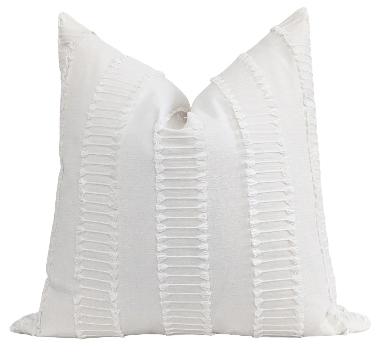 Antonia Ivory Fringe Pillow | Land of Pillows