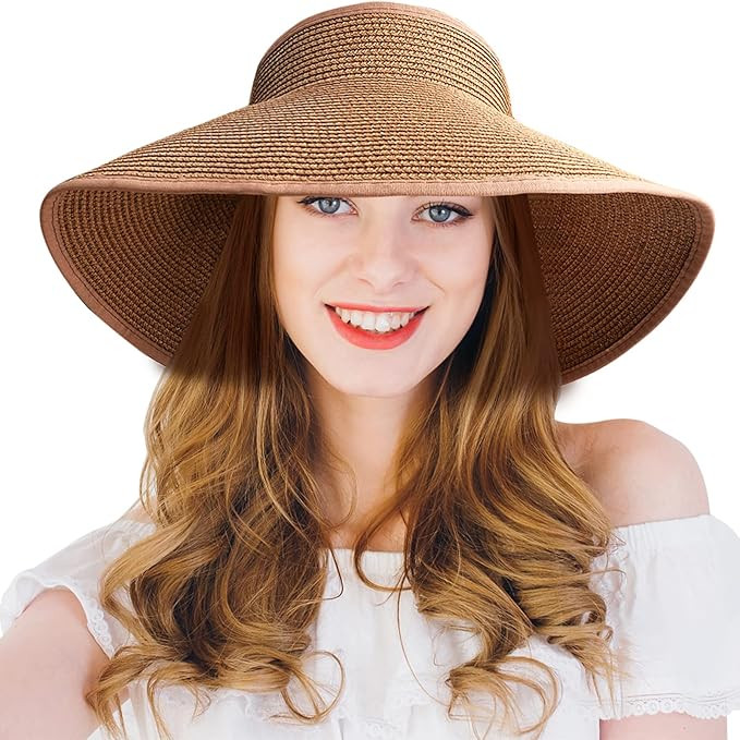 MAYLISACC Foldable Straw Sun Visors for Women, Sun Protecetion Wide Brim Sun Hats Adjustable Topl... | Amazon (US)