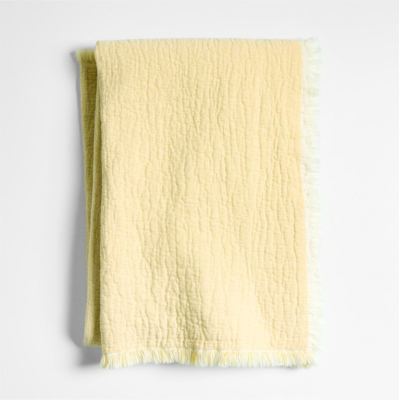 Supersoft Straw Yellow Organic Cotton Gauze Kids Throw Blanket + Reviews | Crate & Kids | Crate & Barrel