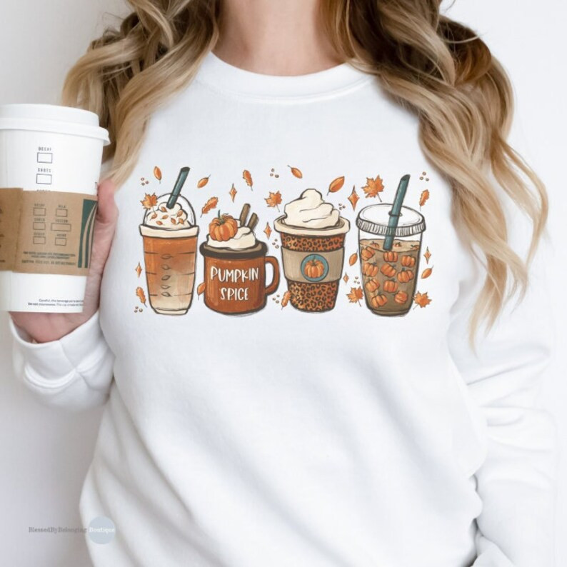 Pumpkin Spice Sweatshirt-Fall Coffee Shirt-PSL Sweatshirt-Pumpkin Spice Latte Fall Shirt- Women's... | Etsy (US)