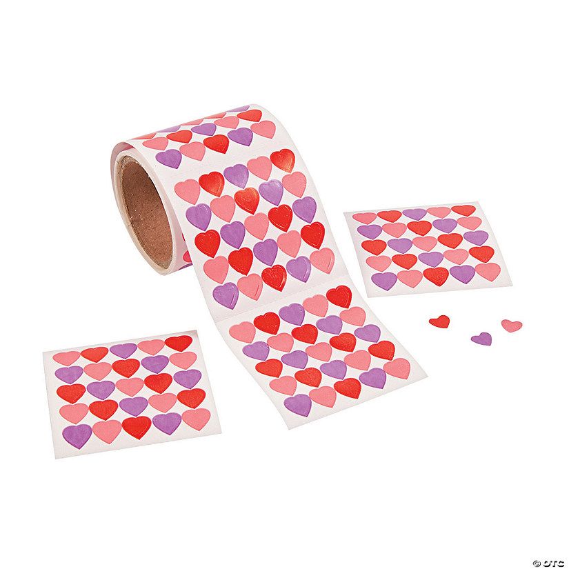 Bulk Mini Heart Big Sticker Roll - 1000 Pc. | Oriental Trading Company