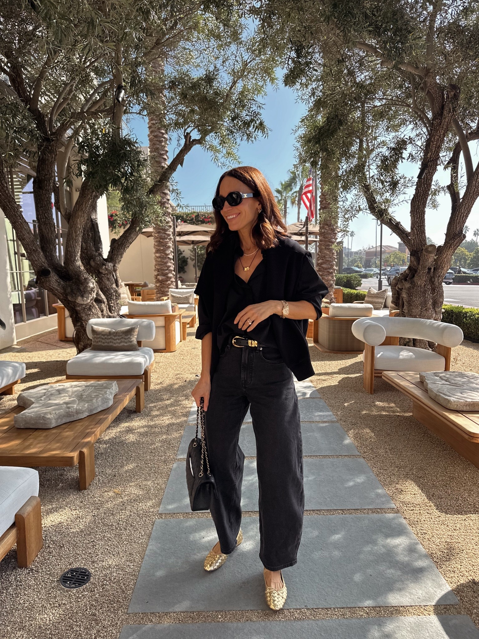 Casual Friday fall lunch 
Wearing the regular length in my favorite barrel jeans and went up a size (I’m 5’1 1/2) 

#LTKPetite #LTKOver40