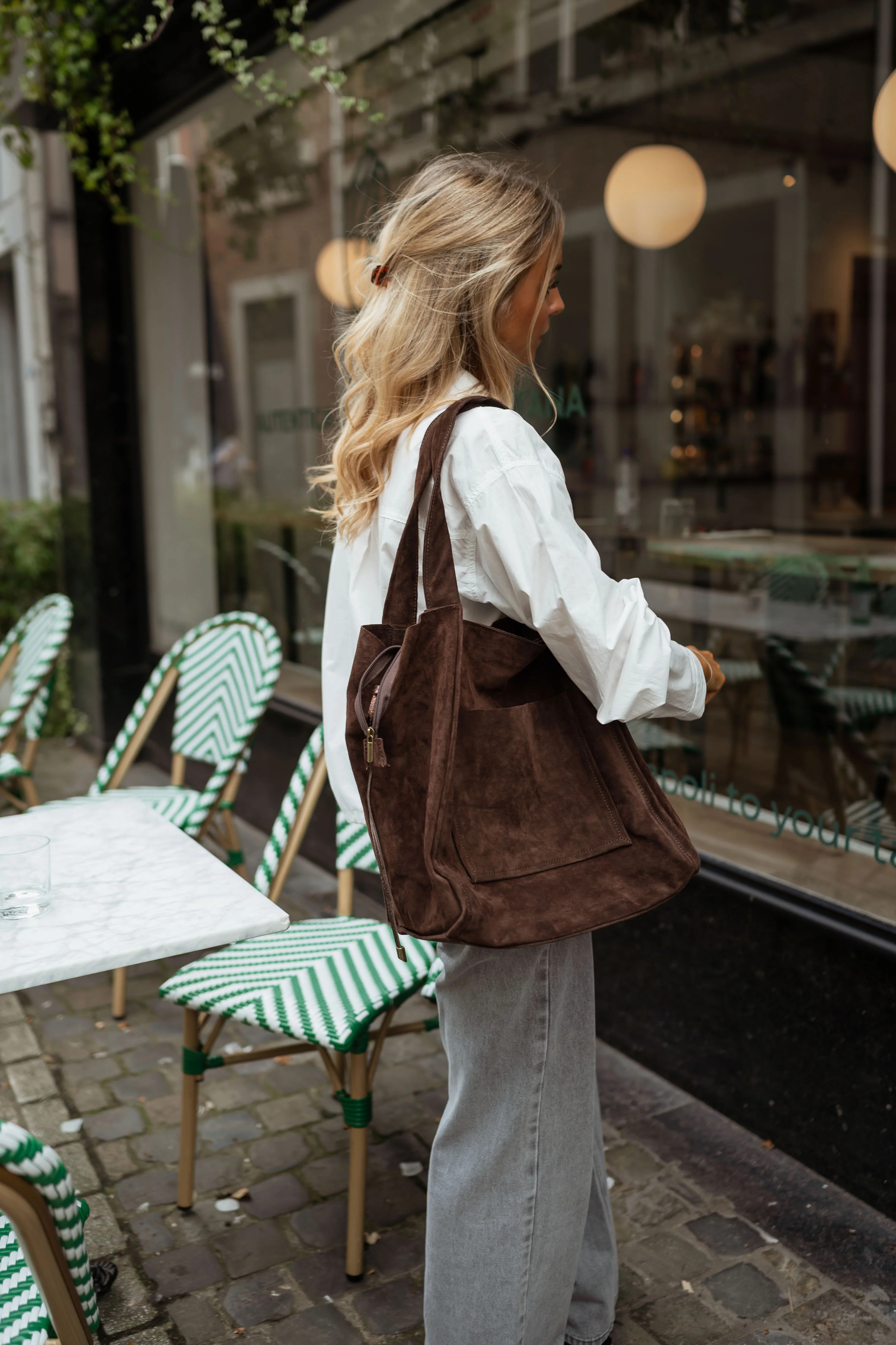Brown Suede Pascal Bag | Easy Clothes
