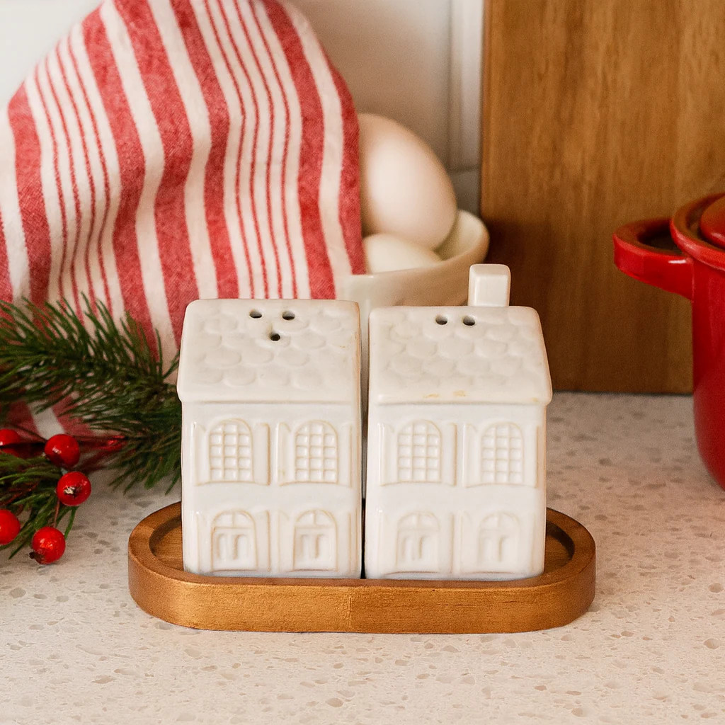 Stoneware House Salt & Pepper Shakers | Eco Chic Home