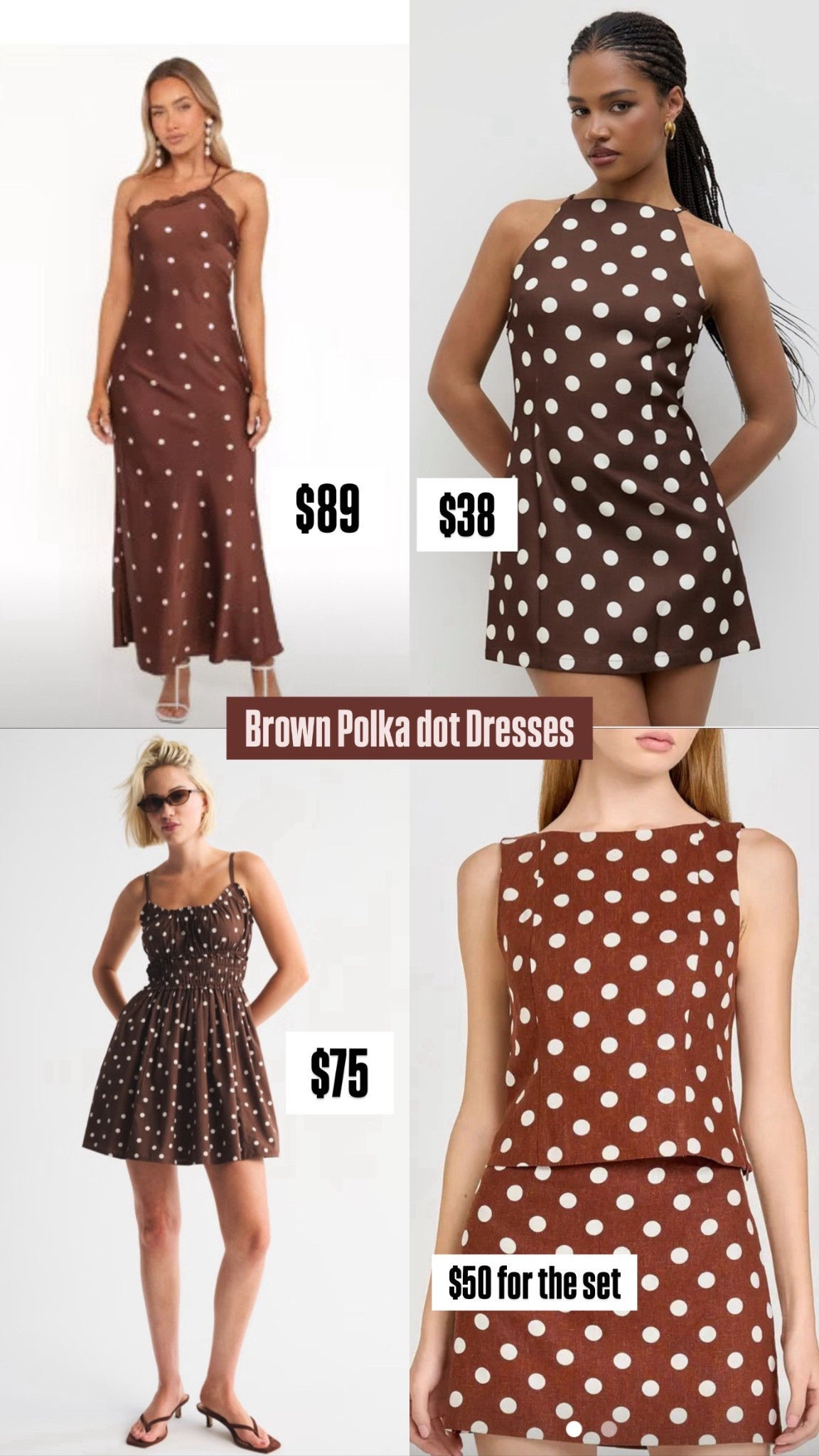 Polka dot dresses are so cute!
I found some cuties for under $100

#polkadots #browndress

#LTKFindsUnder100 #LTKParties #LTKStyleTip