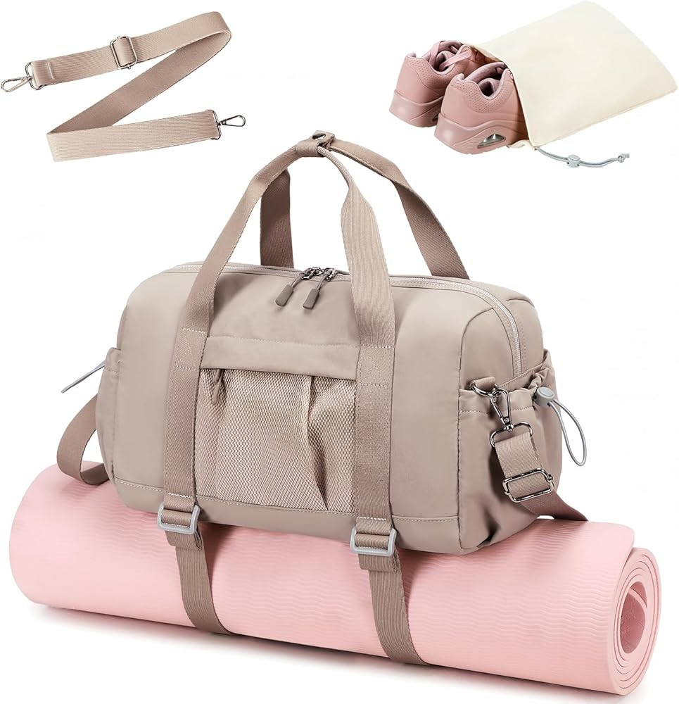 LEDAOU Small Gym Bag for Women, Mini Duffle Bag with Yoga Mat Holder Lightweight Carry On Sports ... | Amazon (US)
