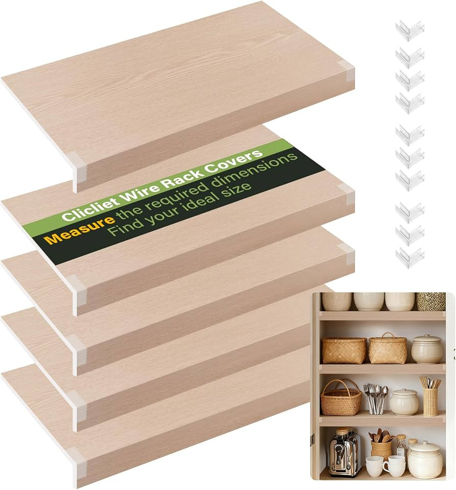 Wire Rack Covers, 32*12 Inch Shelf Covers for wire Shelving, Easy to Cut Closet Wires Shelf Cover... | Amazon (US)