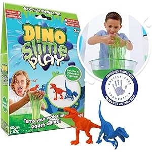 Dino Slime Play Green, 2 x Dinosaur Figure Set from Zimpli Kids, Turns water into gooey, colourfu... | Amazon (UK)
