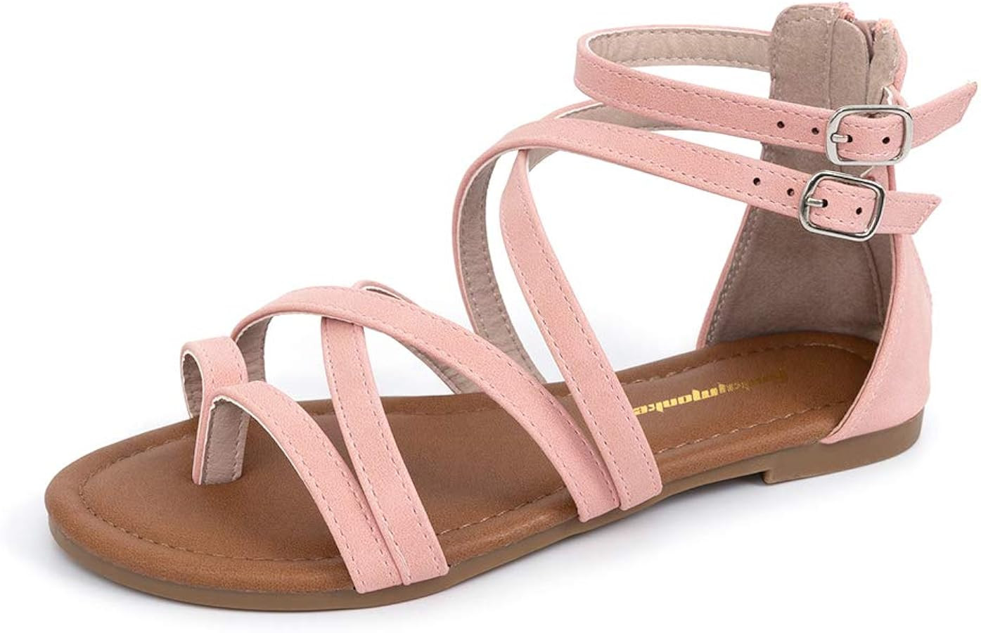 FUNKYMONKEY Girls Gladiator Strap Sandals Flat Fisherman Thong Cross Strappy Sandals | Amazon (US)