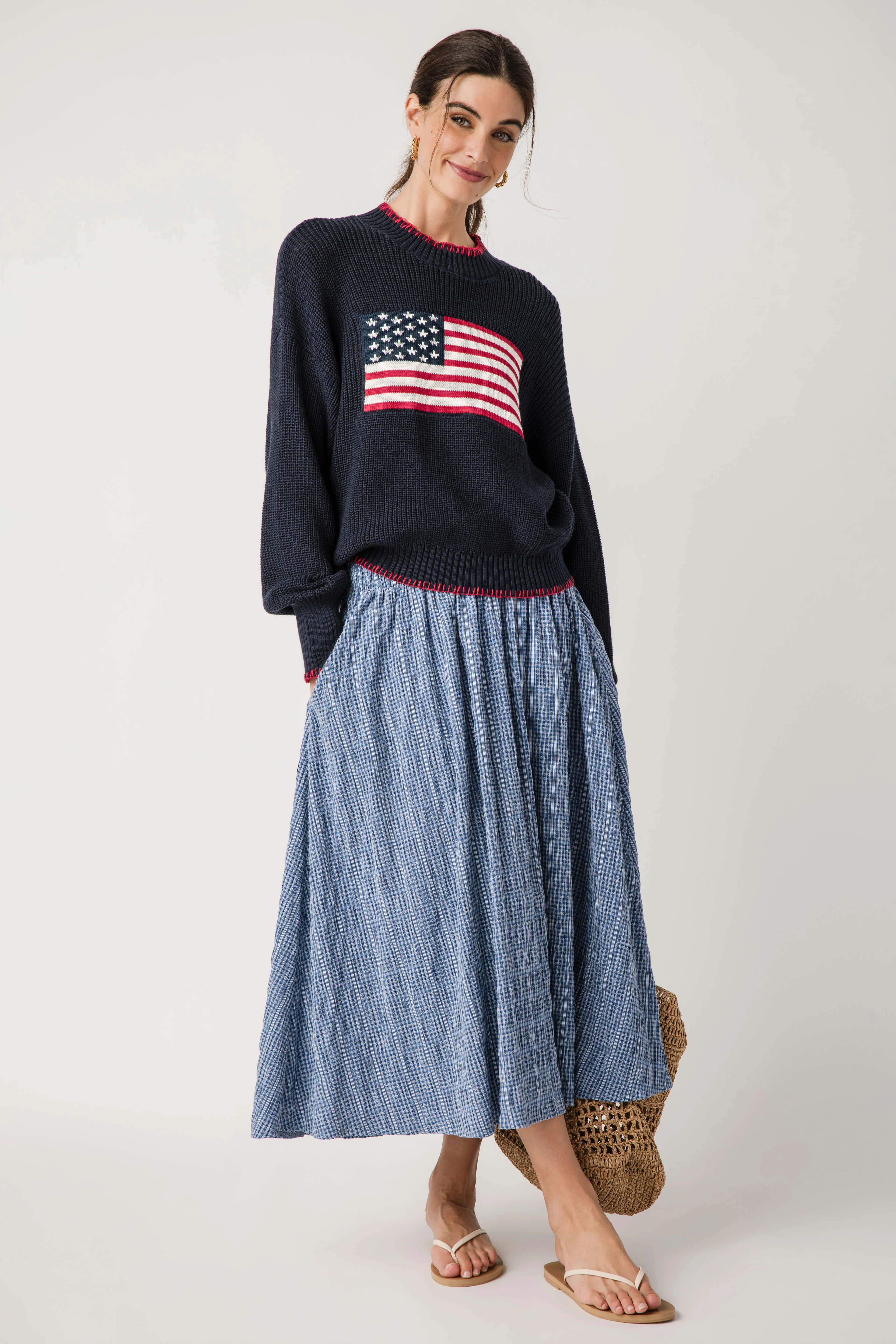 Raisonnel Gingham Maxi Skirt | Social Threads